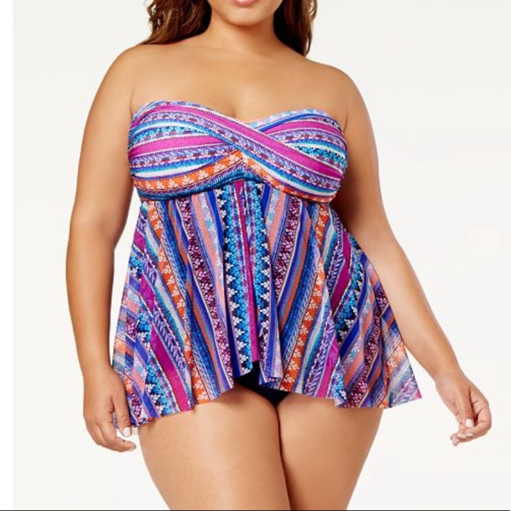 COPY - Plus size tapestry printed one piece swimsuit! 24W